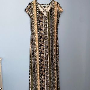 Cool pattern maxi dress in the size:XL